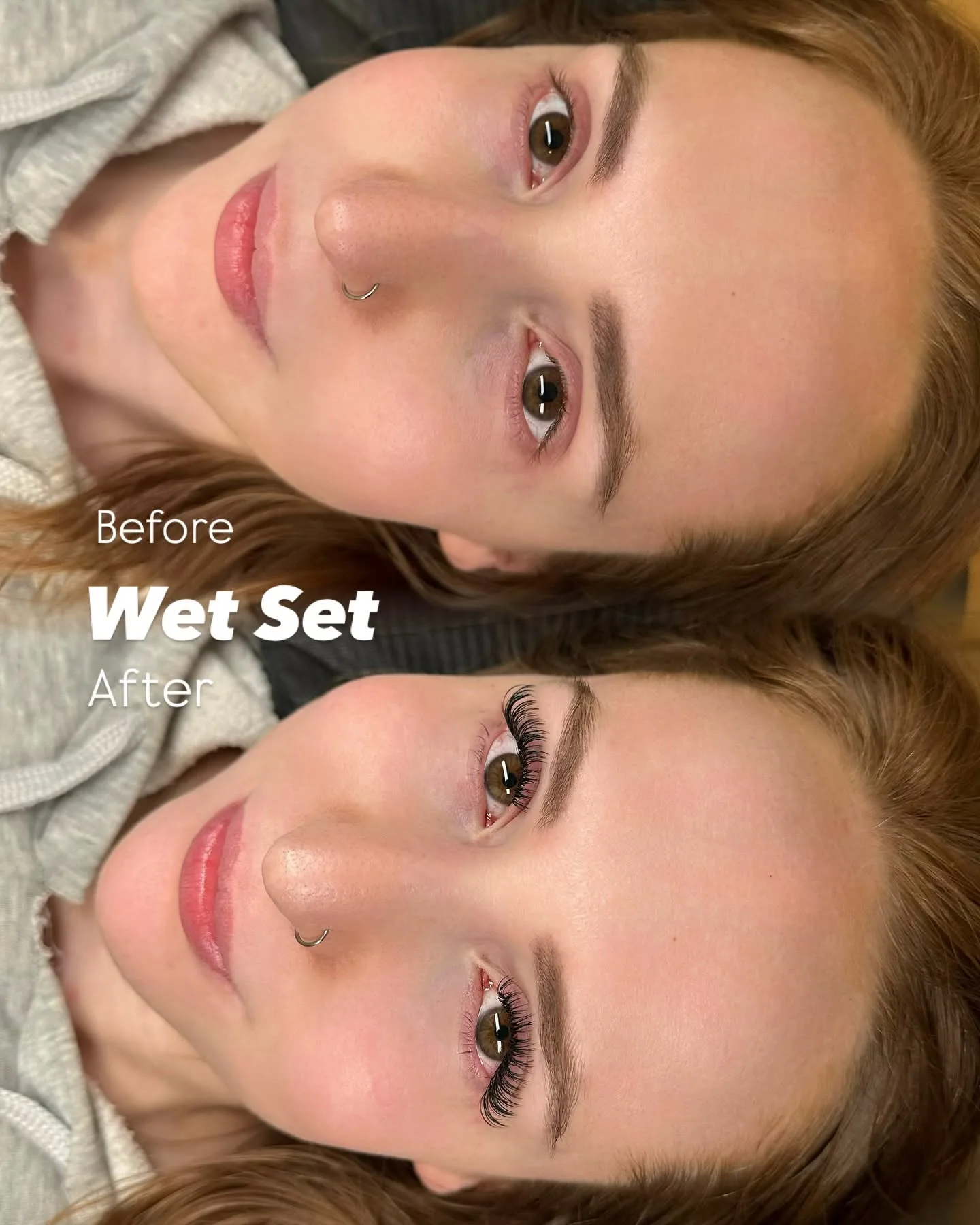 Wet Set — before and after mascara-effect lashes