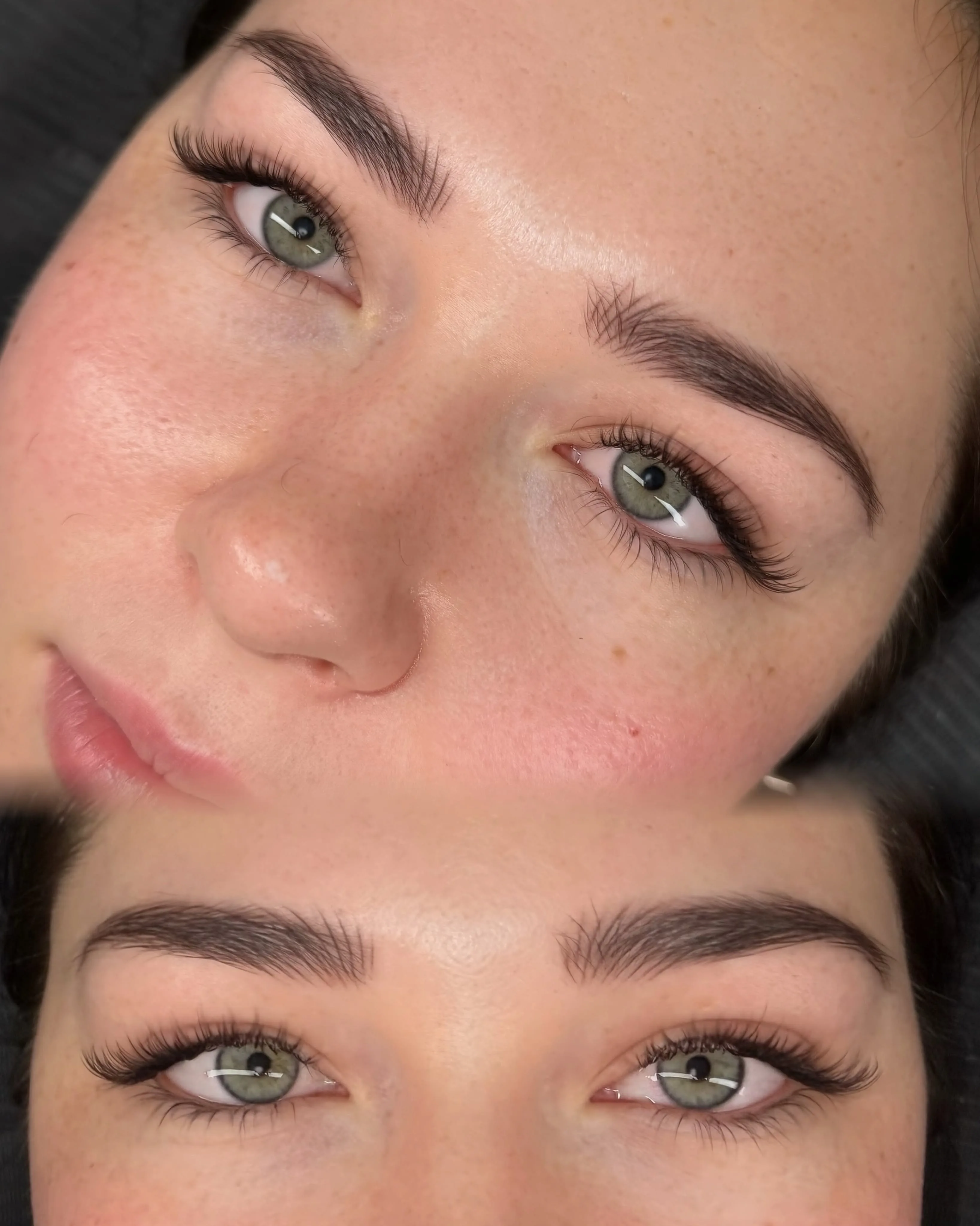 Before and after — lash lift and brow lamination