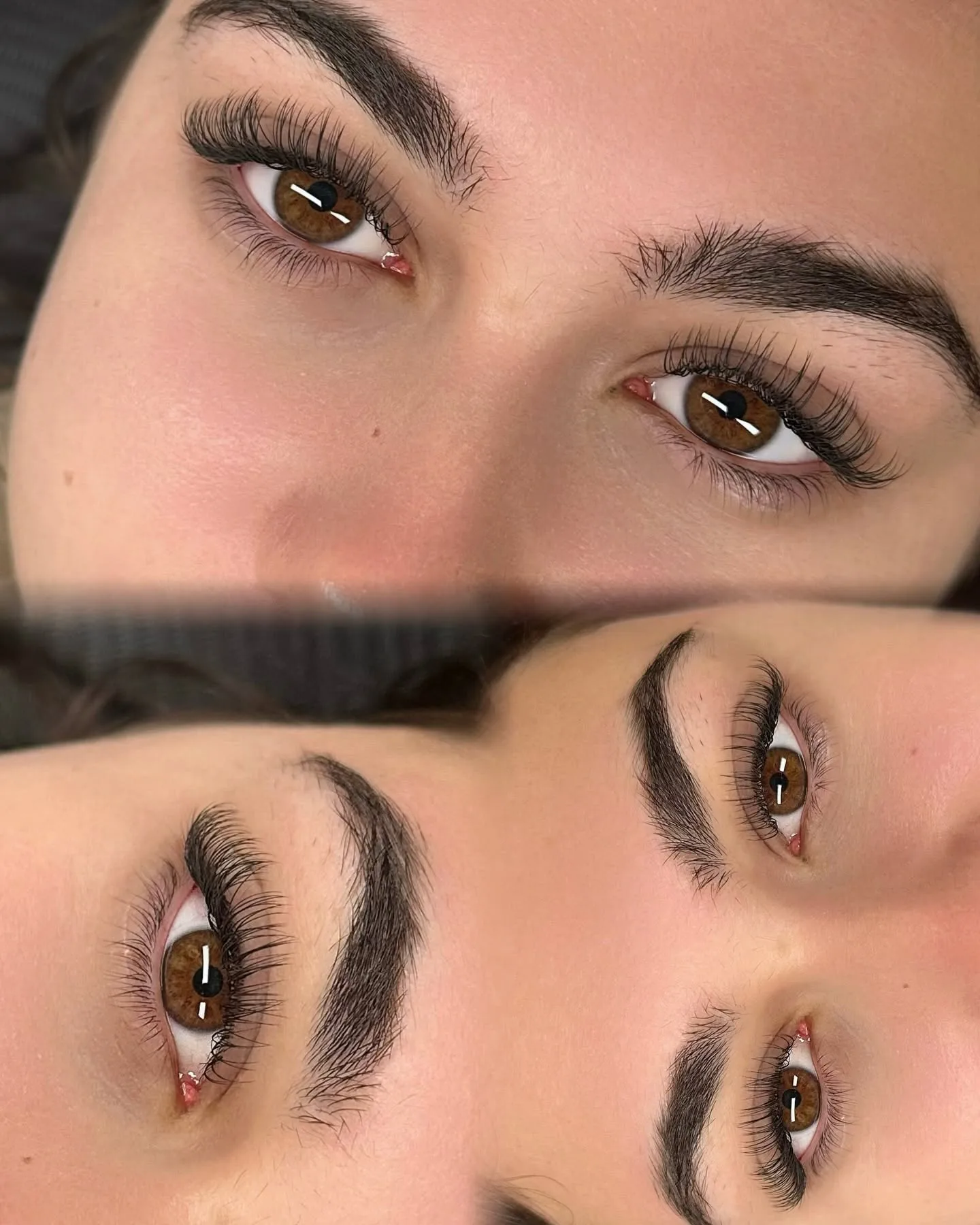 Russian Volume — before and after lash grid